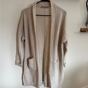 Vince. Wool and cashmere Cream oversized Cardigan